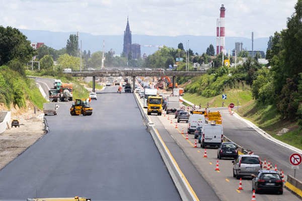 travaux route métropolitaine - derniers travaux Hautepierre-Wolfisheim